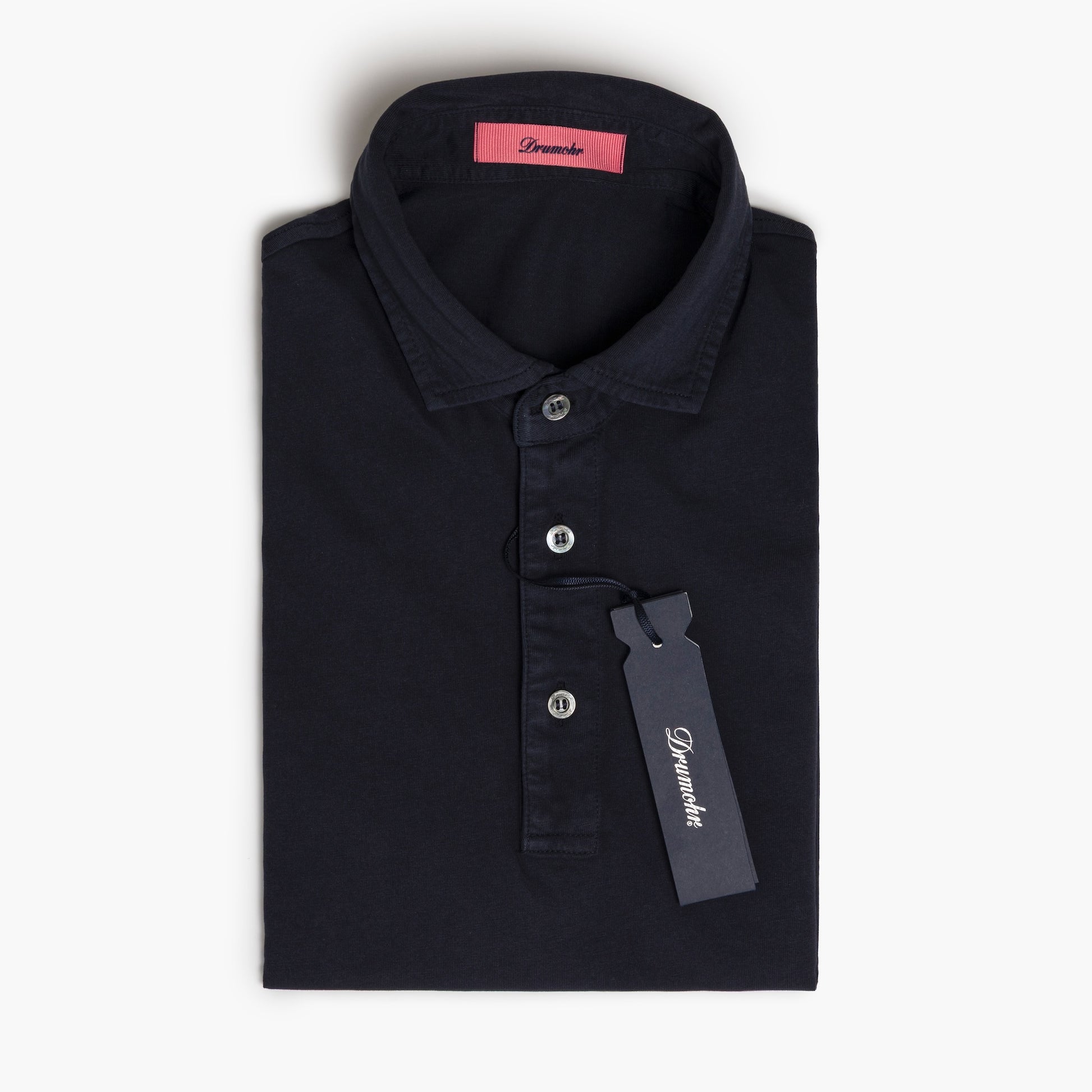 Polo Uomo Manica Corta DRUMOHR Art. DTJF202 in Puro Cotone Blu Navy
