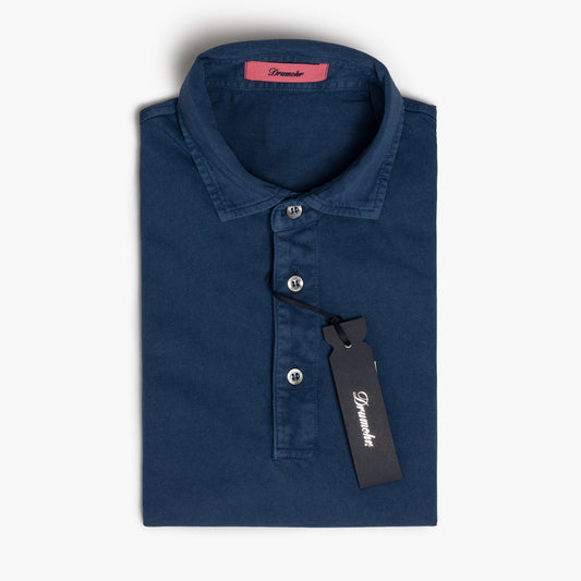 Polo Uomo Manica Corta DRUMOHR Art. DTJF202 in Puro Cotone Blu Royal