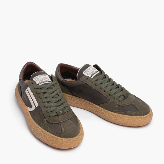 Sneaker PURAAI Vintage Art. PU101V-076 in Eco Pelle Suede e Tela Cerata Col. Sidro