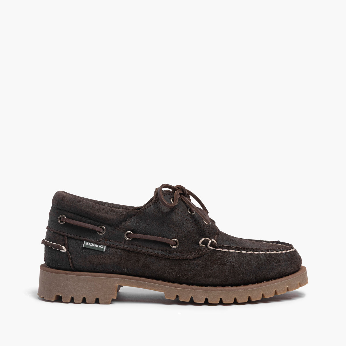 Scarpe Uomo SEBAGO Acadia Suede Waxed Cod. 74114CW Col. Dark Brown