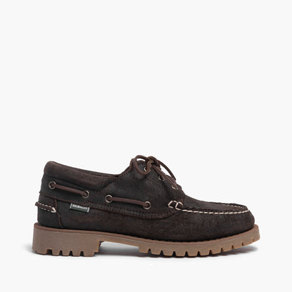 Scarpe Uomo SEBAGO Acadia Suede Waxed Cod. 74114CW Col. Dark Brown