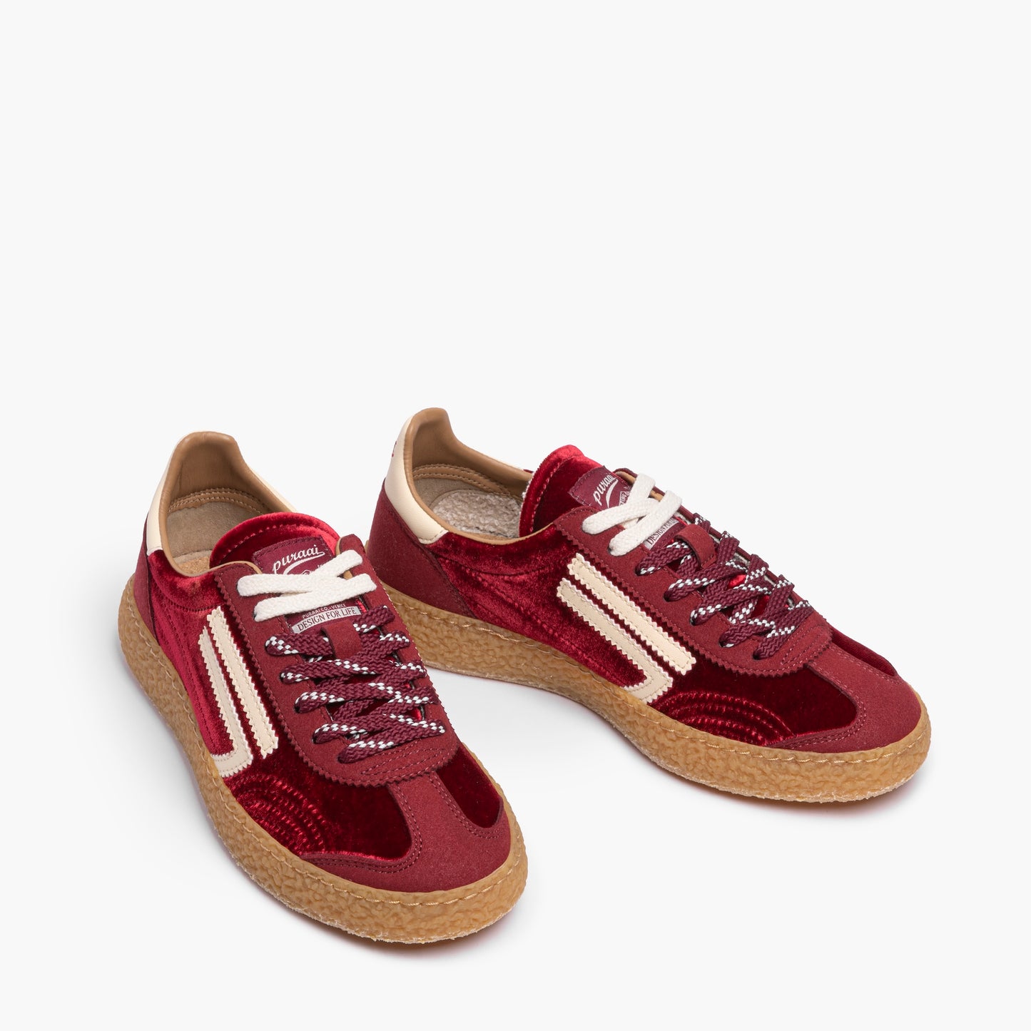 Sneaker Donna PURAAI XS Art. PU601X-023 in Eco Pelle Micro Suede e Velluto Liscio Col. Figue
