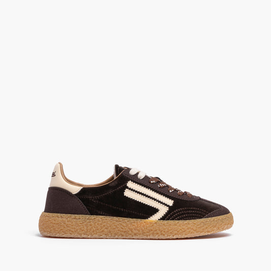 Sneaker Donna PURAAI XS Art. PU601X-025 in Eco Pelle Micro Suede e Velluto Liscio Col. Tiramisu
