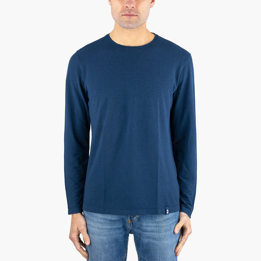 T-Shirt Manica Lunga DRUMOHR in Puro Cotone Blu