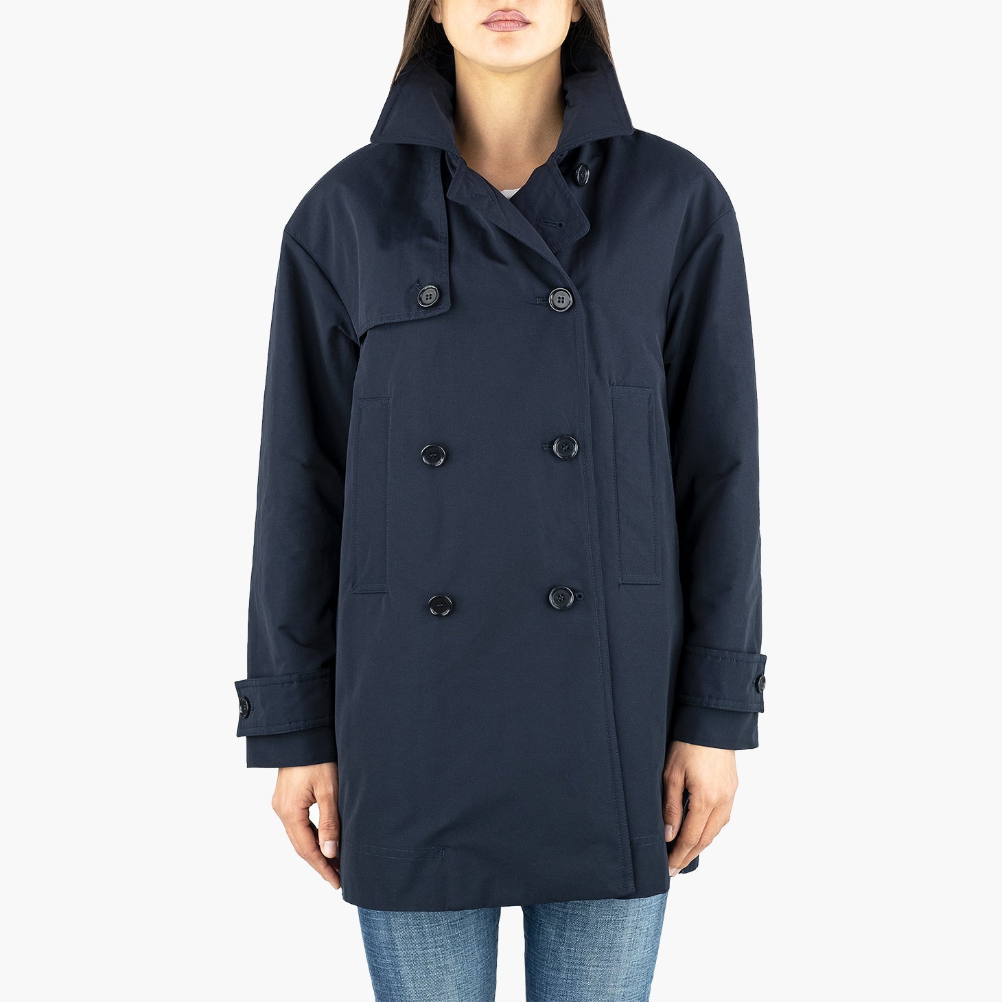 Trench Corto ASPESI Scarlett In Misto Cotone Blu Navy LATTANZI trench-corto-aspesi-scarlett-in-misto-cotone-blu-navy-lattanzi