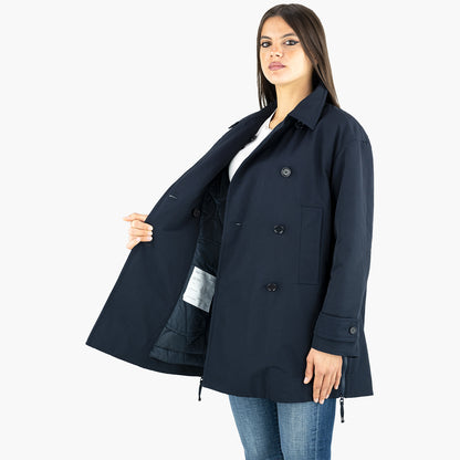 Trench Corto ASPESI Scarlett 4N07 7532 in Misto Cotone Col. 50101 Blu Navy