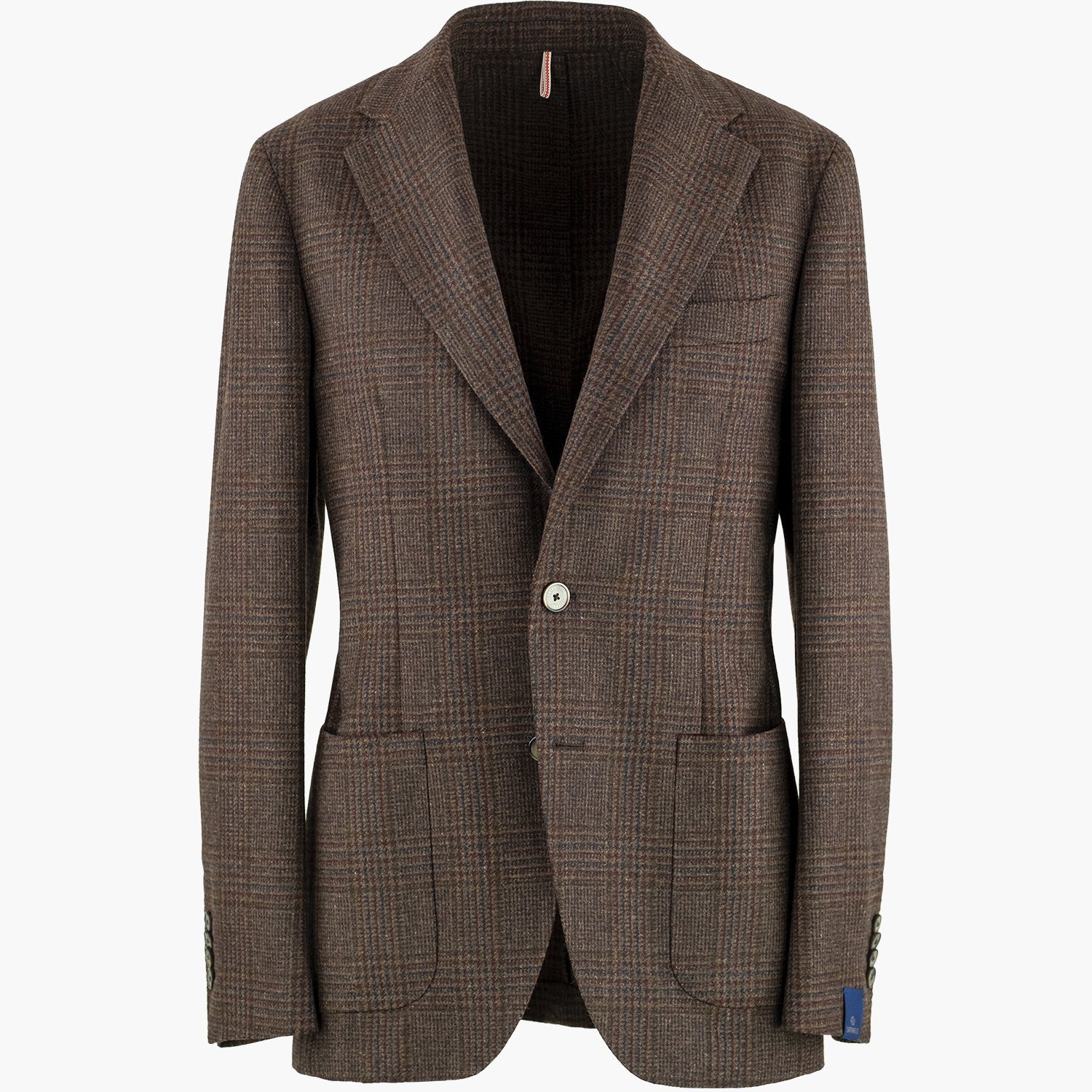 Giacca SANTANIELLO in Lana Super 110's Principe di Galles Marrone