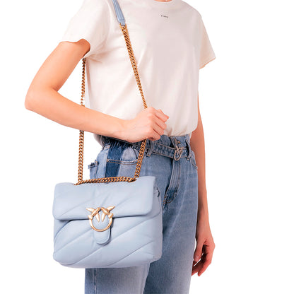 Borsa PINKO Love Classic Puff Maxy Quilt Light Blue