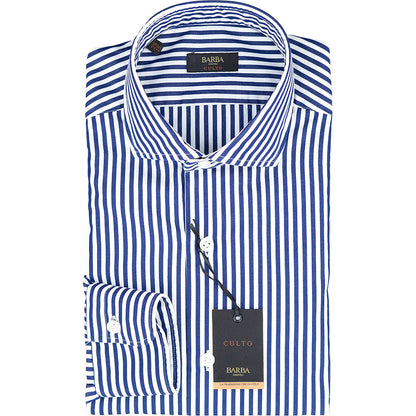 Camicia BARBA Napoli Culto Righe Bianco Blu Navy