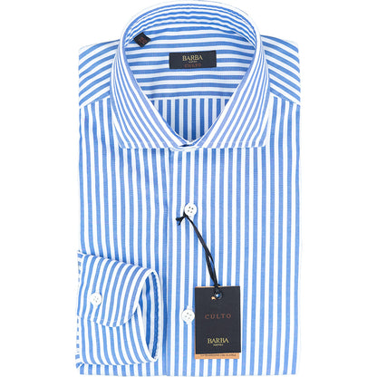 Camicia BARBA Napoli Culto Righe Bianco Celeste