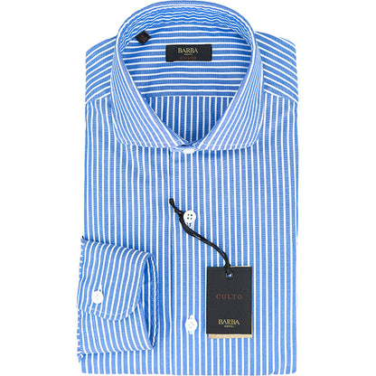 Camicia BARBA Napoli Culto Righe Celeste Bianco