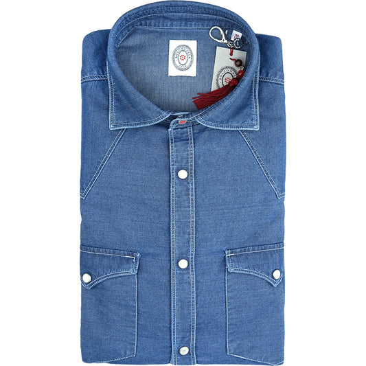 Camicia BOLZONELLA Baddy Texana in Cotone Stretch Denim