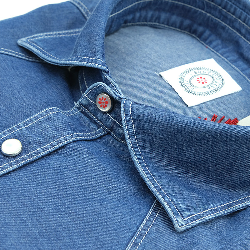 Camicia BOLZONELLA Baddy Texana in Cotone Stretch Denim