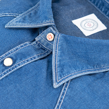 Camicia BOLZONELLA Baddy Texana in Misto Cotone e Tencel Denim