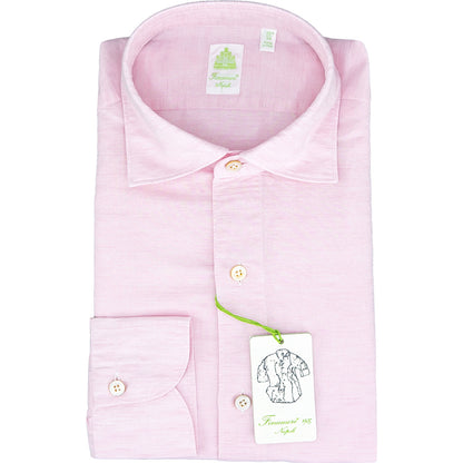 Camicia FINAMORE Tokyo in Lino e Cotone Rosa