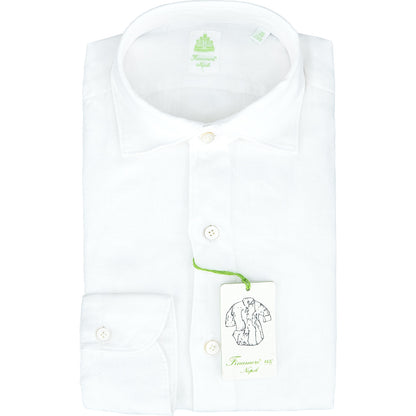 Camicia FINAMORE Tokyo in Puro Lino Bianca