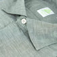 Camicia FINAMORE Tokyo in Lino e Cotone Verde Salvia