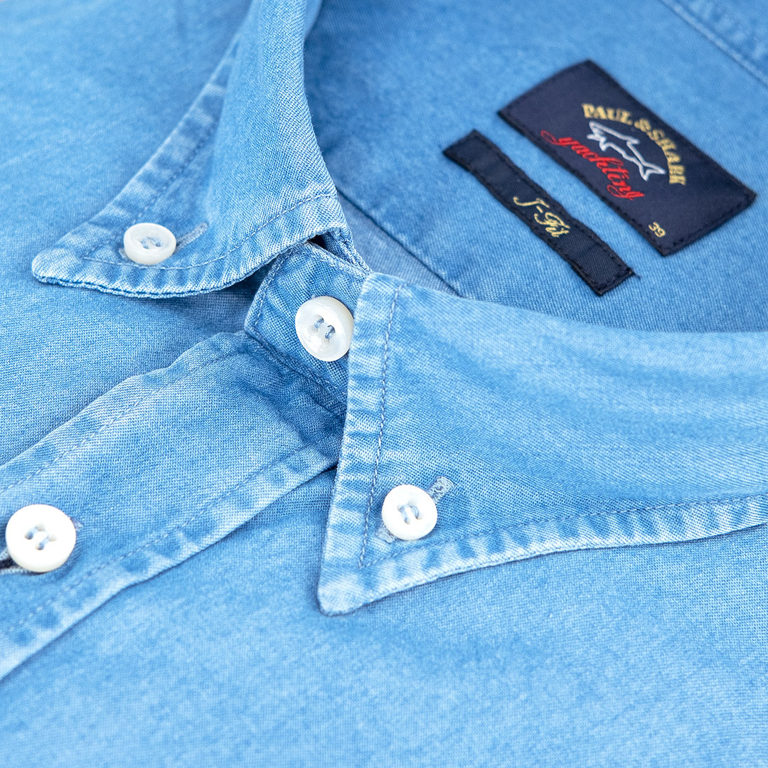 Camicia PAUL & SHARK Button Down in Cotone Organico Denim