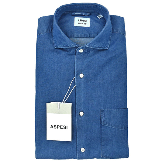 Camicia ASPESI Sem II in chambray di Cotone Denim