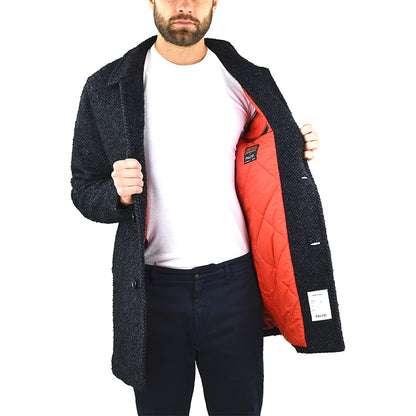 Cappotto PALTÒ Alfredo 20W NEO Spinato Nero Blu Navy