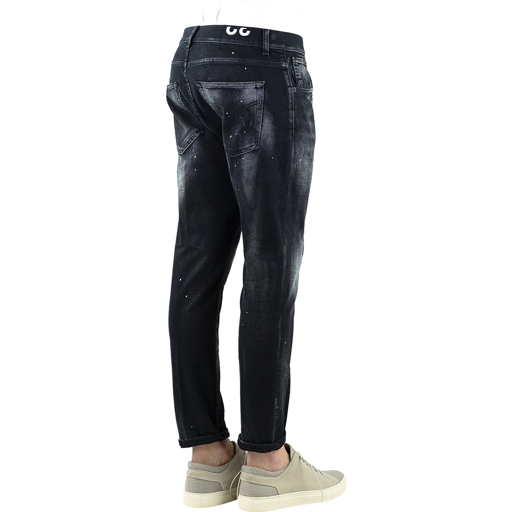 Eco Jeans DONDUP Alex UP575 Strappato Macchiato Nero Lavato