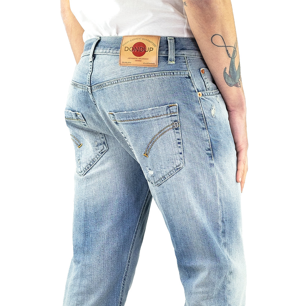 Eco Jeans DONDUP Mius UP168 Cimosato Tela Giapponese Lavaggio Medio Chiaro