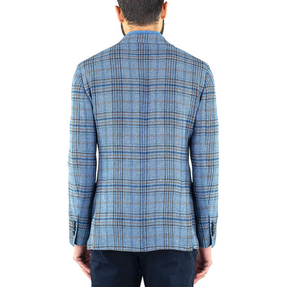 Giacca LARDINI Fantasia Quadro Super Soft Indaco