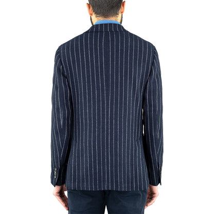 Giacca LARDINI in Lana e Seta Gessata Blu