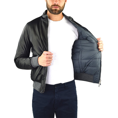 Giubbotto BARBA Napoli Fox Rev in Pelle Nero