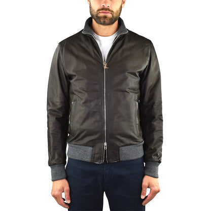 Giubbotto BARBA Napoli Fox in Pelle Testa di Moro