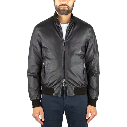 Giubbotto THE JACK Dereck Seamless in Pelle Testa di Moro