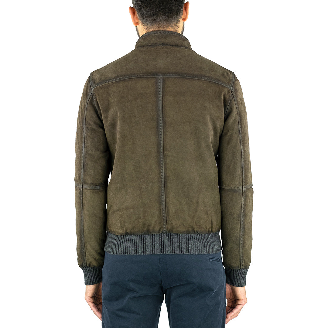 Giubbotto THE JACK West Village in Pelle Suede Marrone