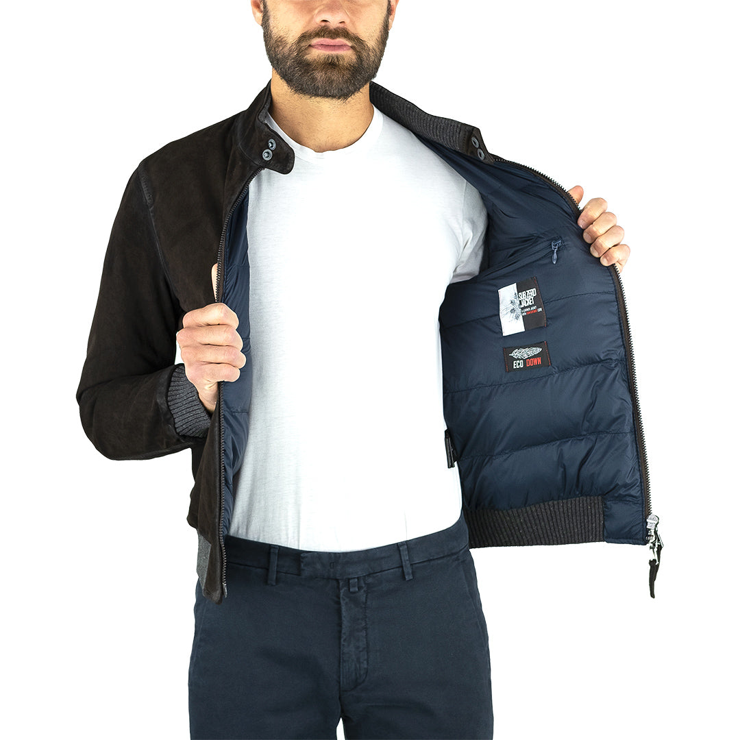 Giubbotto THE JACK West Village in Pelle Suede Testa di Moro