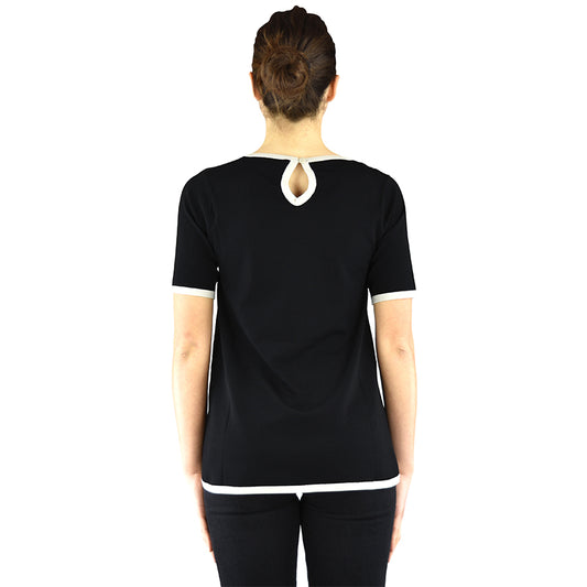 Maglia KANGRA Manica Corta in Viscosa Nera