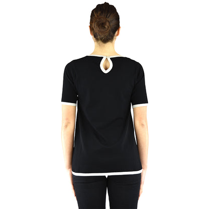 Maglia KANGRA Manica Corta in Viscosa Nera