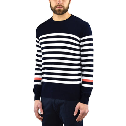 Maglia KANGRA in Cotone Righe Orizzontali Blu