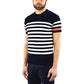 Maglia KANGRA in Cotone Righe Orizzontali Blu