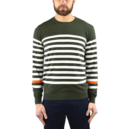 Maglia KANGRA in Cotone Righe Orizzontali Verde