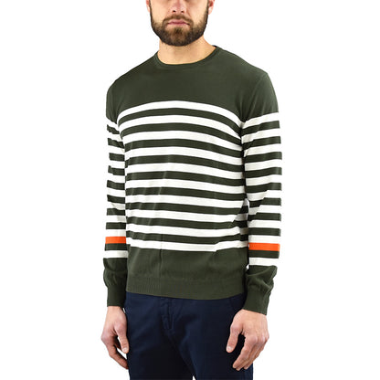 Maglia KANGRA in Cotone Righe Orizzontali Verde