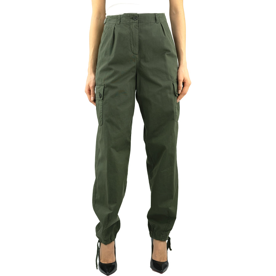 Pantalone Cargo ASPESI Mod. H109 in Twill di Cotone Verde Militare