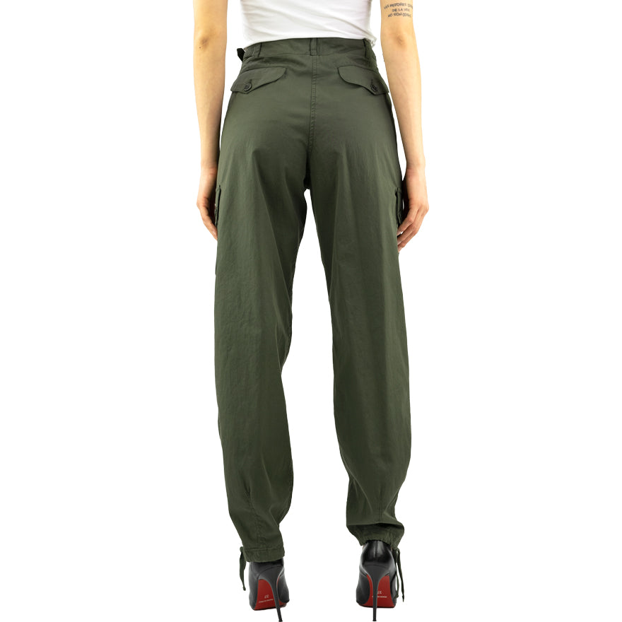 Pantalone Cargo ASPESI Mod. H109 in Twill di Cotone Verde Militare