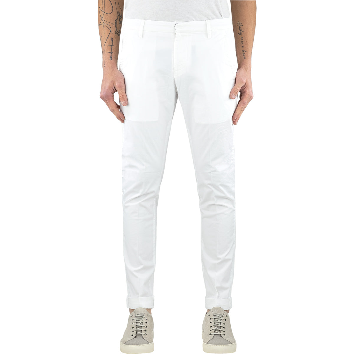 Pantalone DONDUP Gaubert UP235 in Cotone Stretch Bianco