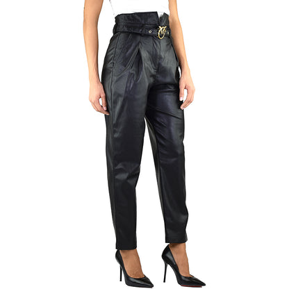Pantalone PINKO Aurelio in Eco-Pelle Nero