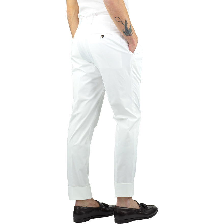Pantalone PT Torino Flicker in Cotone Stretch Bianco