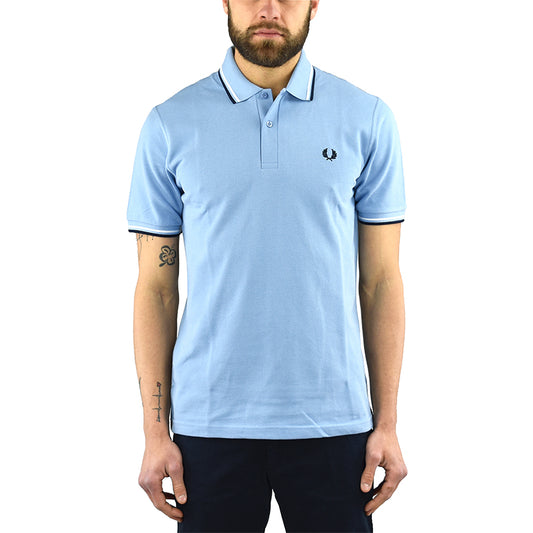 Polo FRED PERRY M12 Celeste