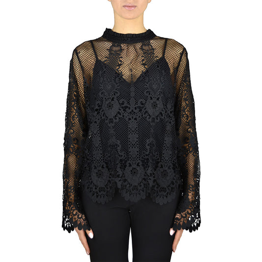 Blusa TWINSET ta72hq in Pizzo Nera